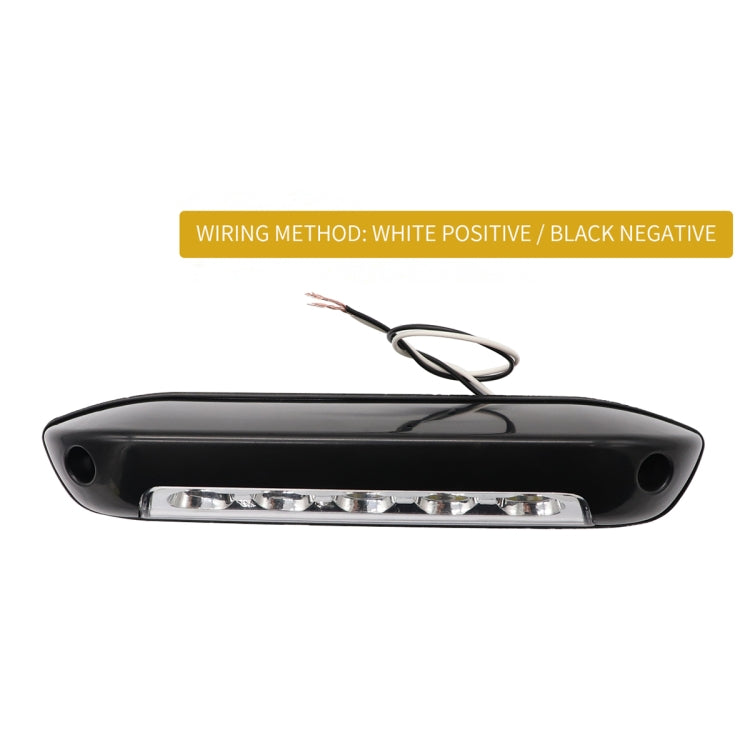 DC 12V 2.6W 6000K IP67 Marine RV Waterproof LED Stair Deck Dome Light Ceiling Lamp, Black Shell and Rubber Base, Black Shell and Rubber Base