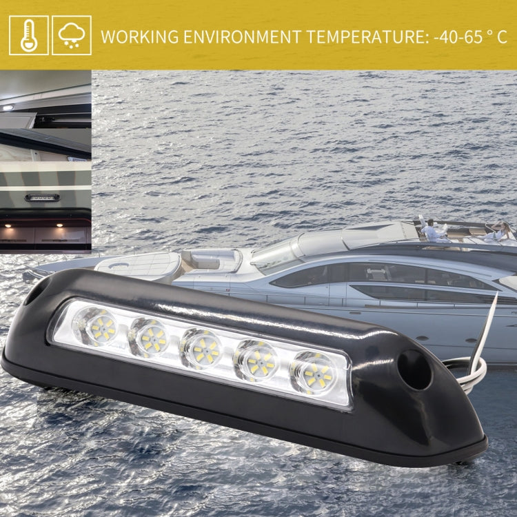 DC 12V 2.6W 6000K IP67 Marine RV Waterproof LED Stair Deck Dome Light Ceiling Lamp, Black Shell and Rubber Base, Black Shell and Rubber Base