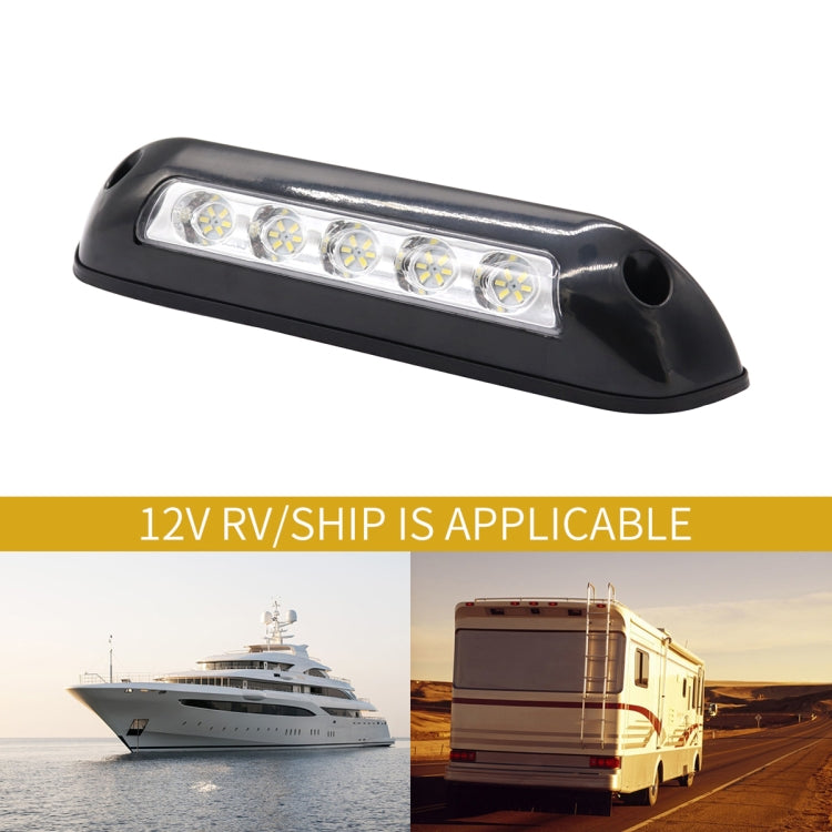 DC 12V 2.6W 6000K IP67 Marine RV Waterproof LED Stair Deck Dome Light Ceiling Lamp, Black Shell and Rubber Base, Black Shell and Rubber Base