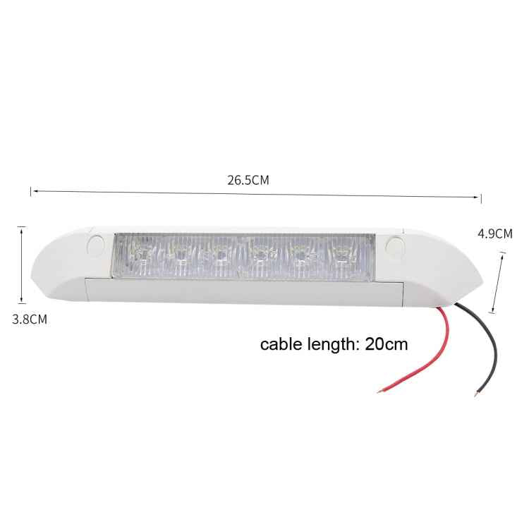 DC 12V 2.6W 6000K IP67 Marine RV Waterproof LED Stair Deck Dome Light Ceiling Lamp, Aluminum Alloy Base
