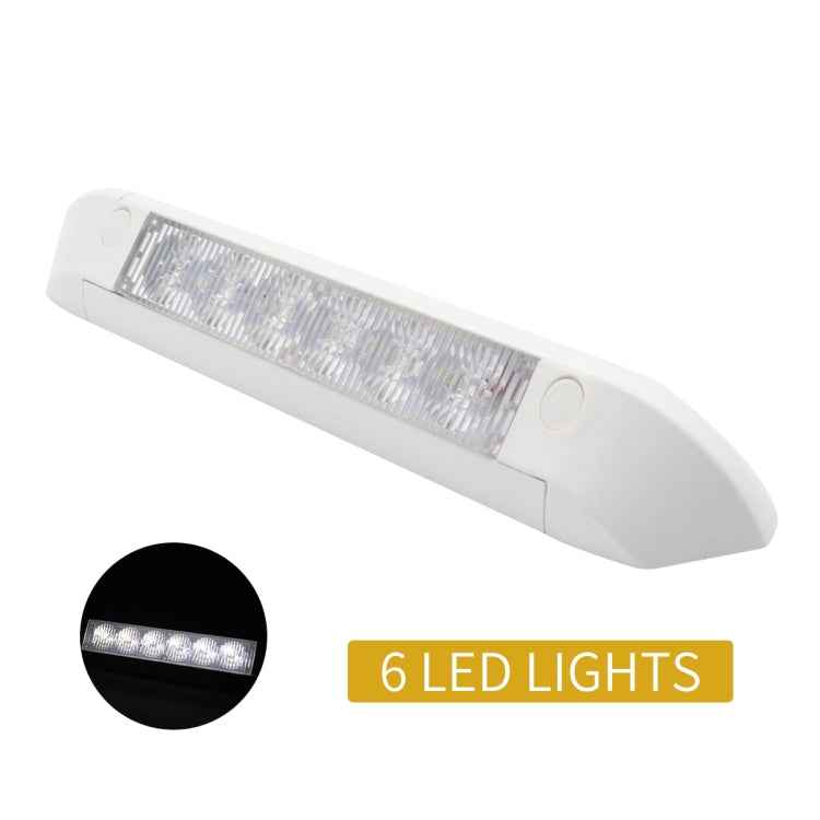 DC 12V 2.6W 6000K IP67 Marine RV Waterproof LED Stair Deck Dome Light Ceiling Lamp, Aluminum Alloy Base