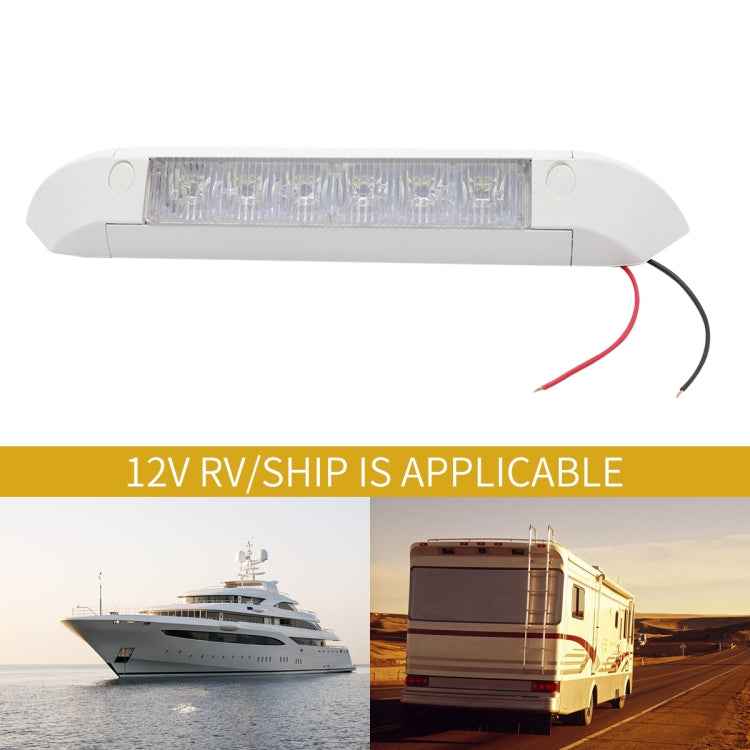 DC 12V 2.6W 6000K IP67 Marine RV Waterproof LED Stair Deck Dome Light Ceiling Lamp, Aluminum Alloy Base