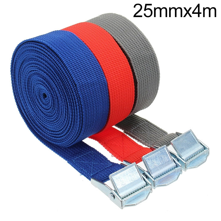 Car Tension Rope Luggage Strap Belt Auto Car Boat Fixed Strap with Alloy Buckle,Random Color Delivery, Size: 25mm x 4m, 4m