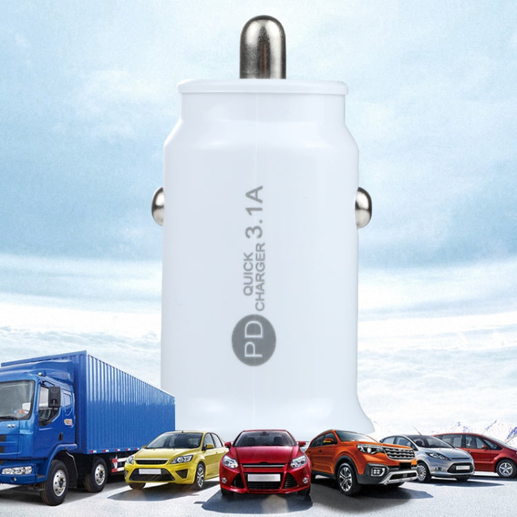 TE-339PD 3.1A PD USB-C / Type-C + USB Interface Mini Fast Charging Car Charger