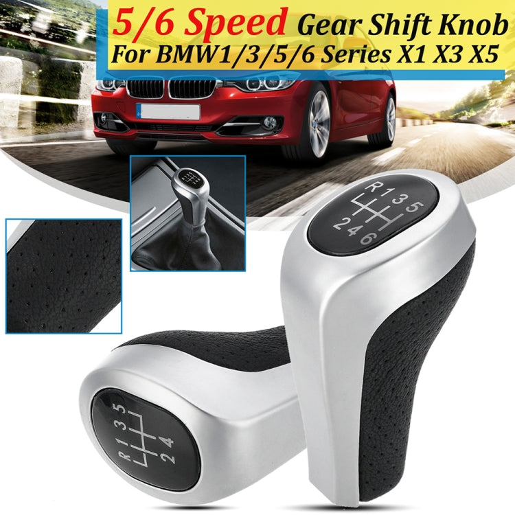 Car 5-speed Matte Silver Gear Shift Lever Knob for BMW, 5-speed Matte Silver