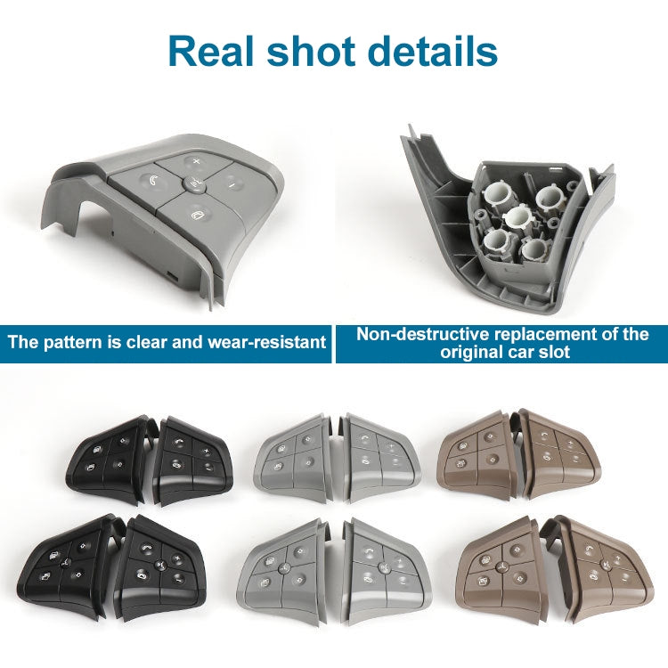 Car Left Side 5-button Steering Wheel Switch Buttons Panel 1648200010 for Mercedes-Benz W164, Left Driving, Left Side 5-button (Grey), Left Side 5-button (Black), Left Side 5-button (Coffee)