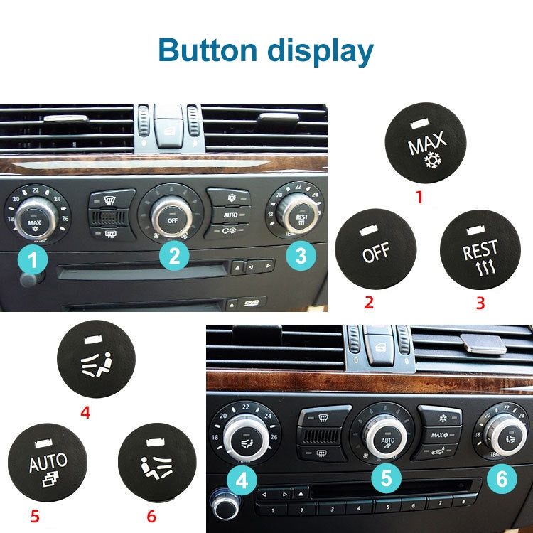 Car Air Conditioner Panel Switch Button AUTO Key 6131 9250 196-1 for BMW E60 2003-2010, Left Driving, AUTO