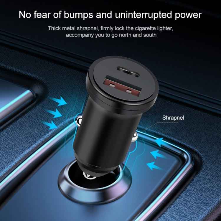 PD 20W USB-C / Type-C + QC 3.0 USB Interface Fast Charging Car Charger