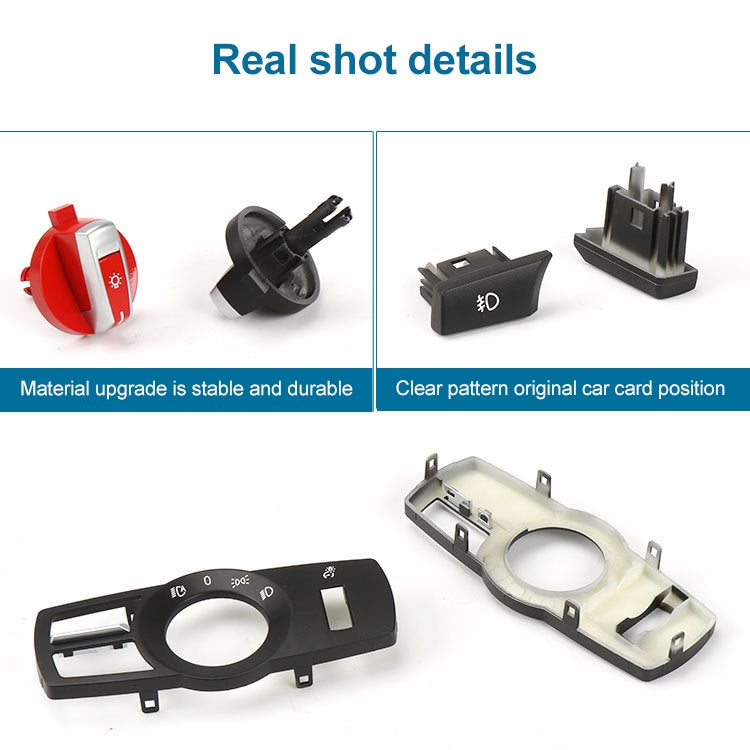 Car Headlight Switch Button Knob for BMW 5 Series 2010-2017, Left Driving, Headlight Switch (Black), Headlight Switch (Red)