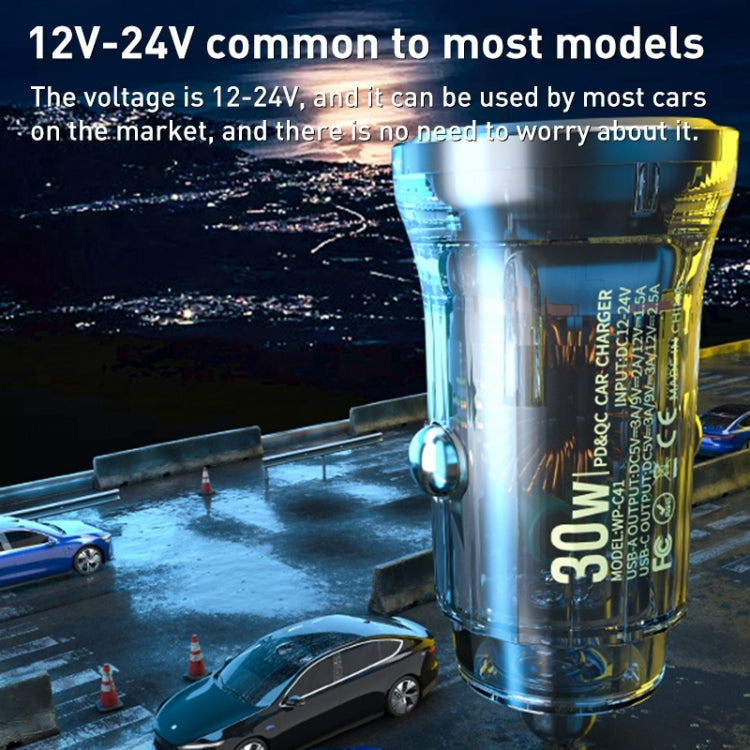 WK WP-C41 Vanguard Series 30W USB + Type-C Car Charger