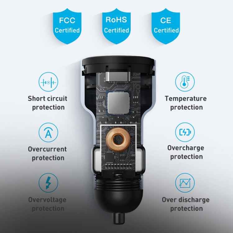 MOMAX UC16E 67W USB-C / Type-C + USB Dual Ports Car Charger