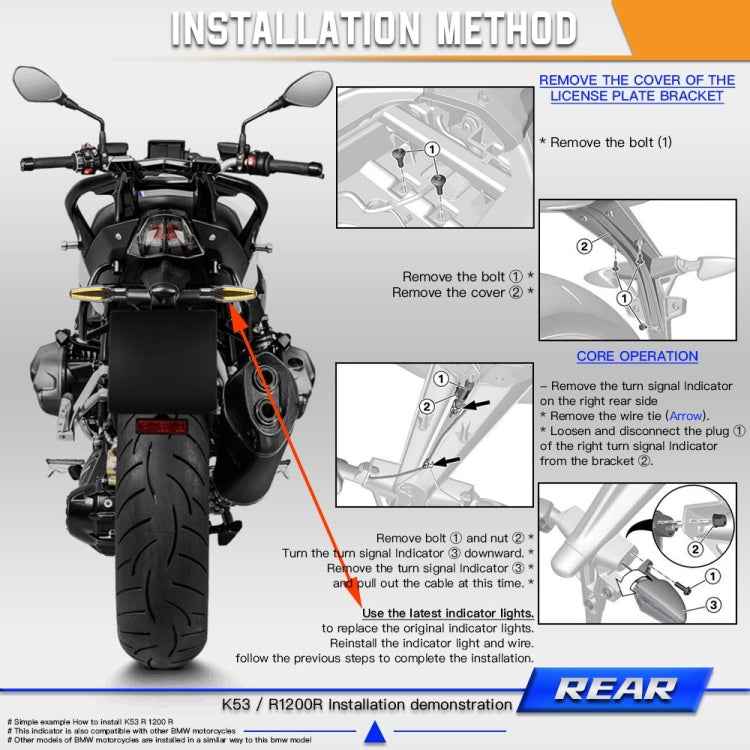 2pcs KC062 For BMW R1200 Motorcycle 18LEDs Turn Signal Light