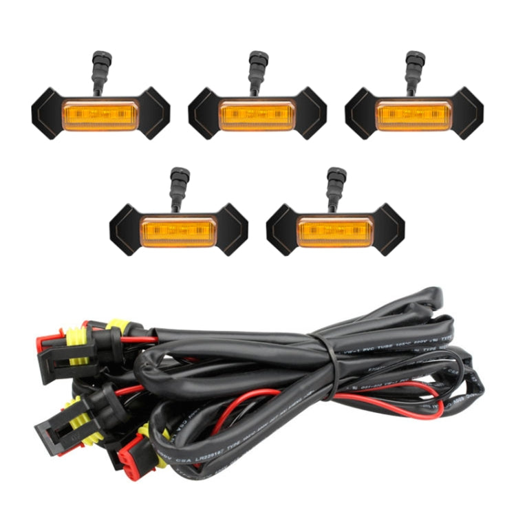 For Toyota Tacoma TRD 2016-2019 5 in 1 Car LED Front Grille Warning Lights, Daytime Running Lights & Wide Lights, 5 in 1