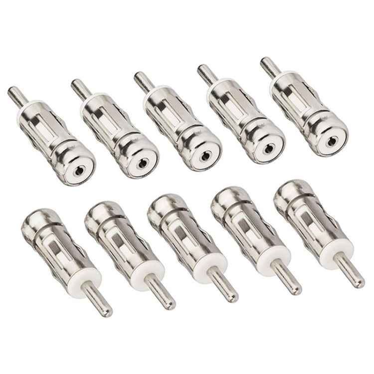 10pcs Car Vehicles Radio Stereo Aerial Antenna Mast Male Adapter DIN Connector Plug, DIN Connector Plug