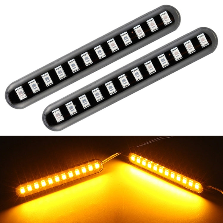 1 Pair Motorcycle 12LED Running Water Turn License Plate Light, 12LED