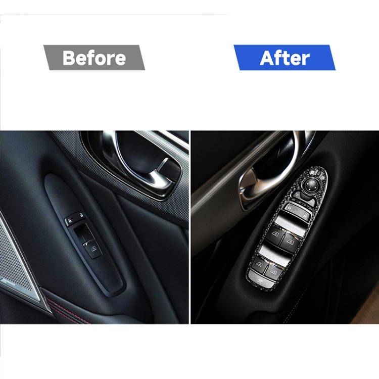 2 PCS Car Carbon Fiber Window Lift Panel Decorative Sticker for Infiniti Q50, Left Drive, Window Lift Panel (2 PCS)