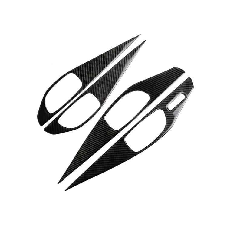 4 PCS Car Carbon Fiber Door Inner Handle Panel Decorative Sticker for Infiniti Q50 2014-2020, Left Drive, Door Inner Handle Panel (A)