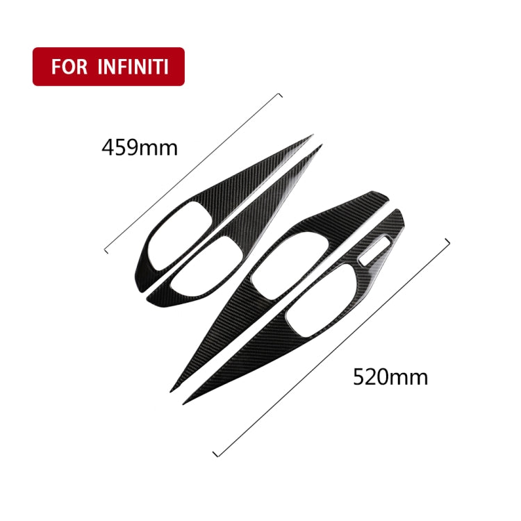 4 PCS Car Carbon Fiber Door Inner Handle Panel Decorative Sticker for Infiniti Q50 2014-2020, Left Drive, Door Inner Handle Panel (A)