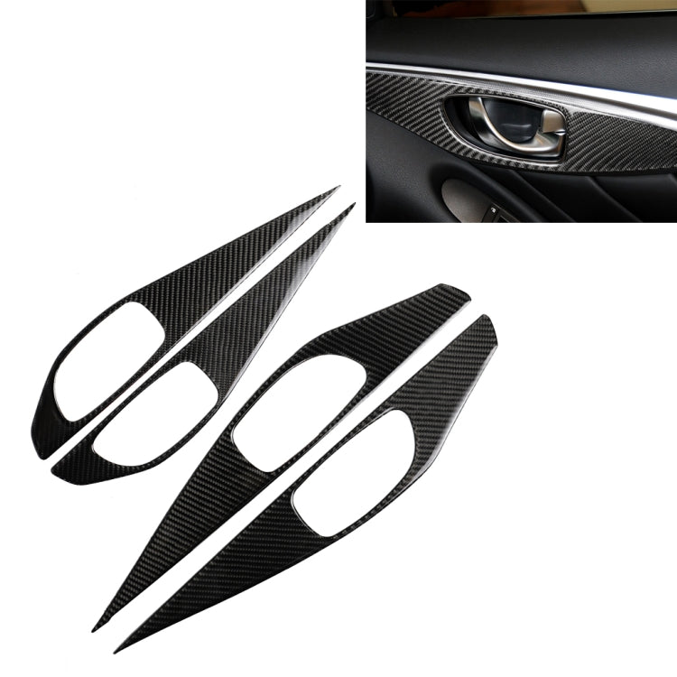 4 PCS Car Carbon Fiber Door Inner Handle Panel Decorative Sticker for Infiniti Q50 2014-2020, Door Inner Handle Panel (B)