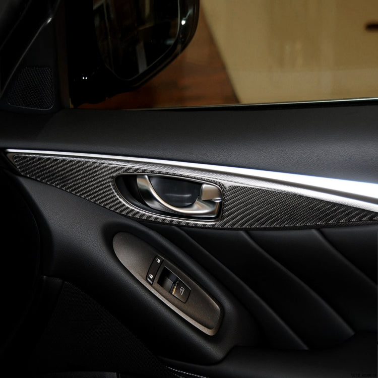 2 PCS Car Carbon Fiber Door Inner Handle Panel Decorative Sticker for Infiniti Q60, Left Drive, Door Inner Handle Panel