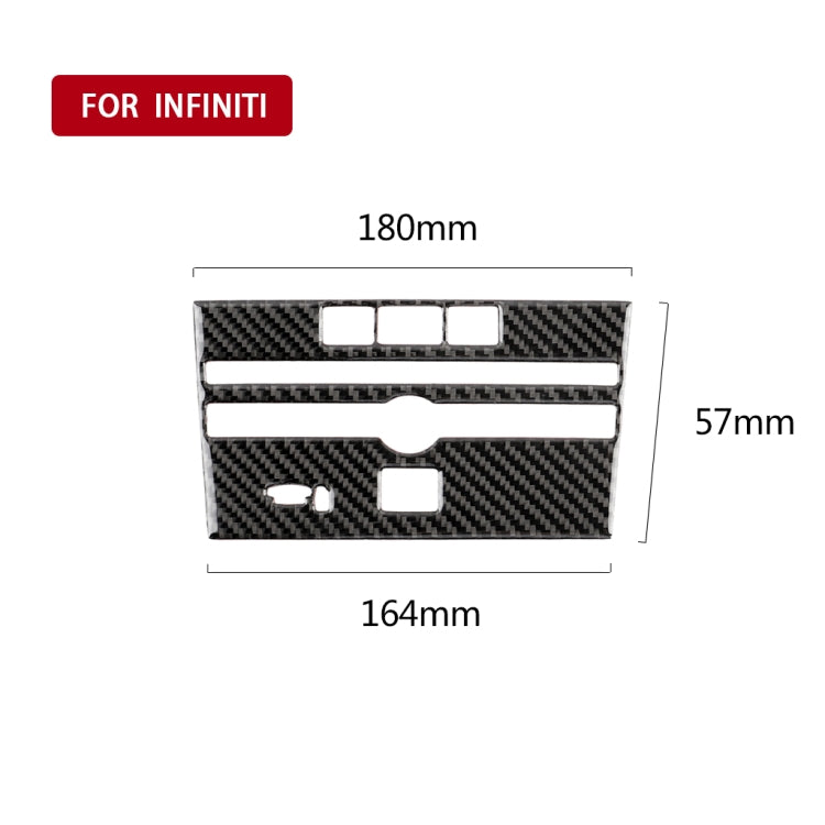 Car Carbon Fiber CD Console Panel Decorative Sticker for Infiniti Q50 / Q60 2014-2020, CD Console Panel (B)