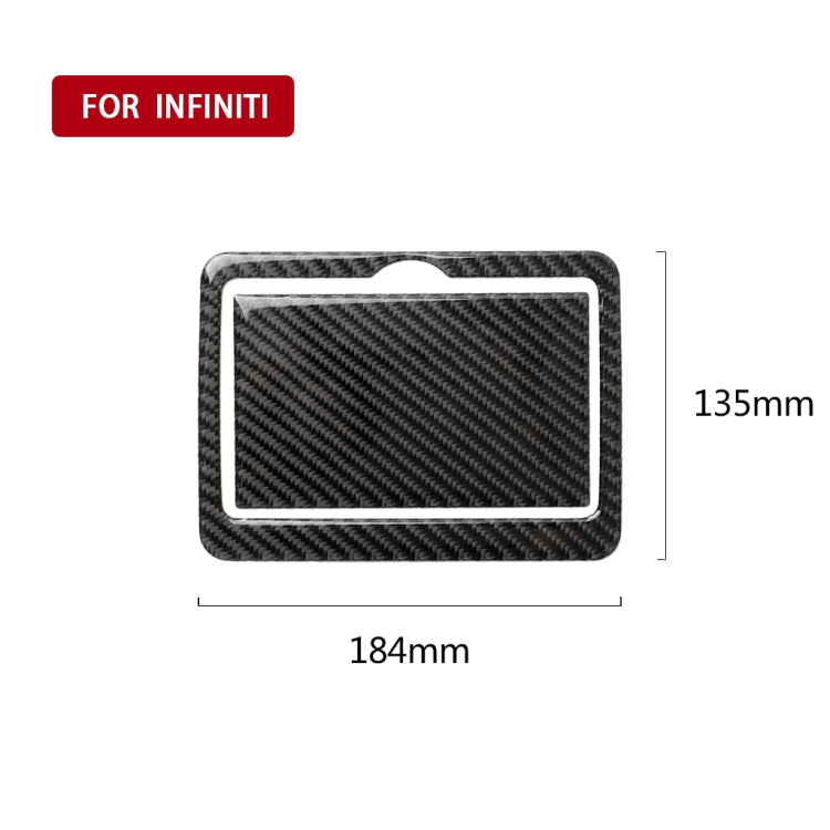 2 PCS Car Carbon Fiber Rear Water Cup Holder Panel Decorative Sticker for Infiniti Q50 / Q60 2014-2020, Rear Water Cup Holder Panel