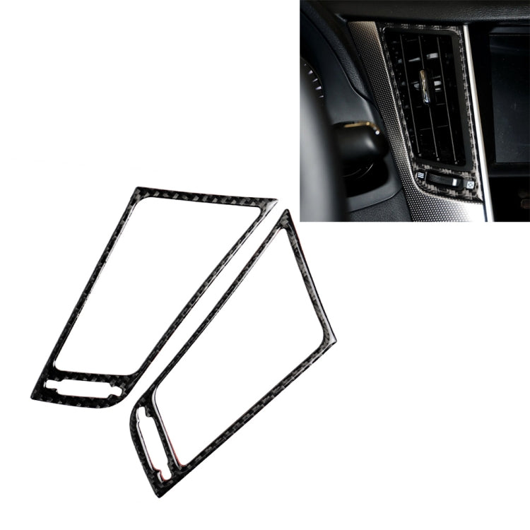 2 PCS Car Carbon Fiber Central Air Outlet Frame Decorative Sticker for Infiniti Q50 / Q60 2014-2020, Central Air Outlet Frame
