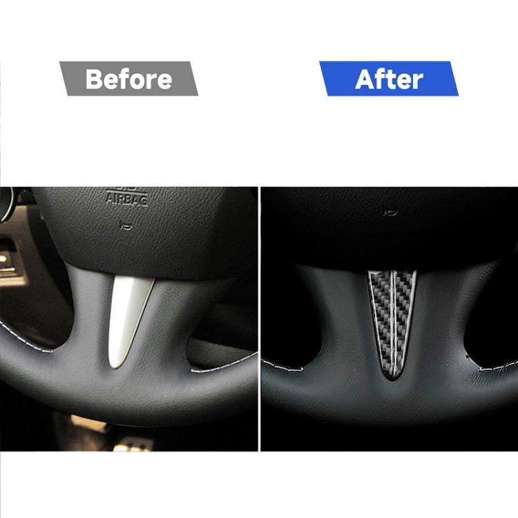 2 PCS Car Carbon Fiber Steering Wheel Below Decorative Sticker for Infiniti Q50 / Q60 2014-2020, Steering Wheel Below