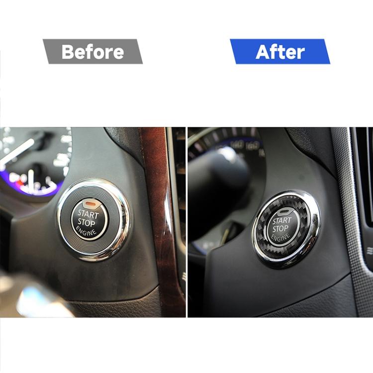 Car Carbon Fiber One-button Start Decorative Sticker for Infiniti Q50 / Q60 2014-2020, One-button Start