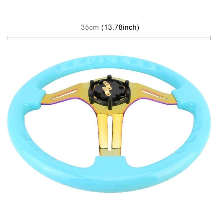 Car Colorful Modified Racing Sport Horn Button Steering Wheel, Diameter: 34.6cm