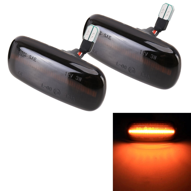 2 PCS DC12V / 3W Car LED Dynamic Blinker Side Lights Flowing Water Turn Signal Light for Audi, Yellow Light, For Audi