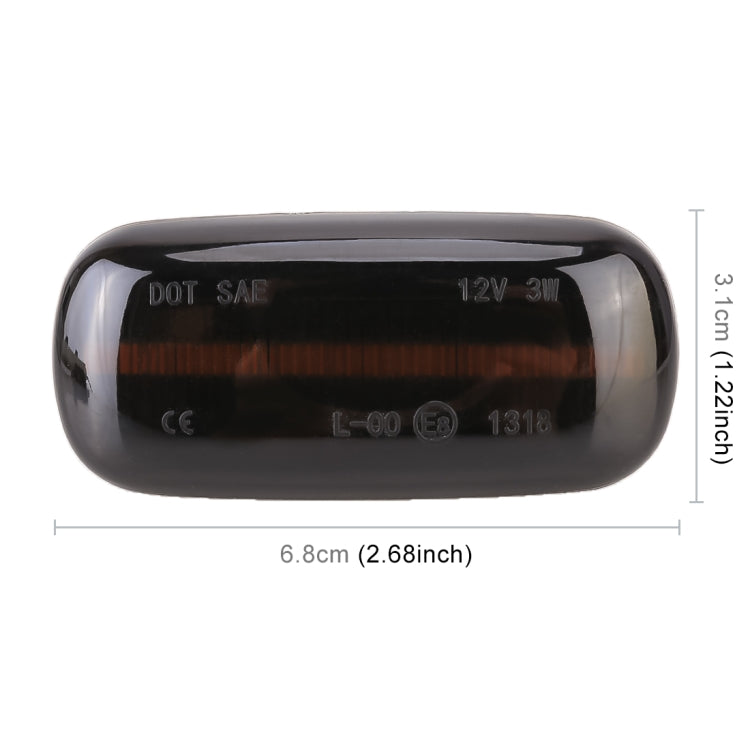 2 PCS DC12V / 3W Car LED Dynamic Blinker Side Lights Flowing Water Turn Signal Light for Audi, Yellow Light, For Audi