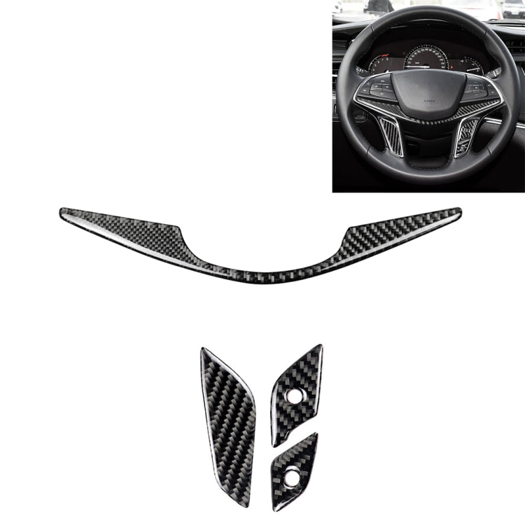 4 in 1 Car Carbon Fiber Steering Wheel Button Decorative Sticker for Cadillac xt5 2016-2017, Left and Right Drive Universal, For Cadillac xt5 2016-2017