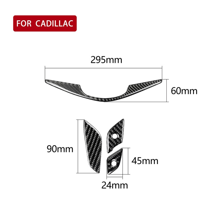 4 in 1 Car Carbon Fiber Steering Wheel Button Decorative Sticker for Cadillac xt5 2016-2017, Left and Right Drive Universal, For Cadillac xt5 2016-2017