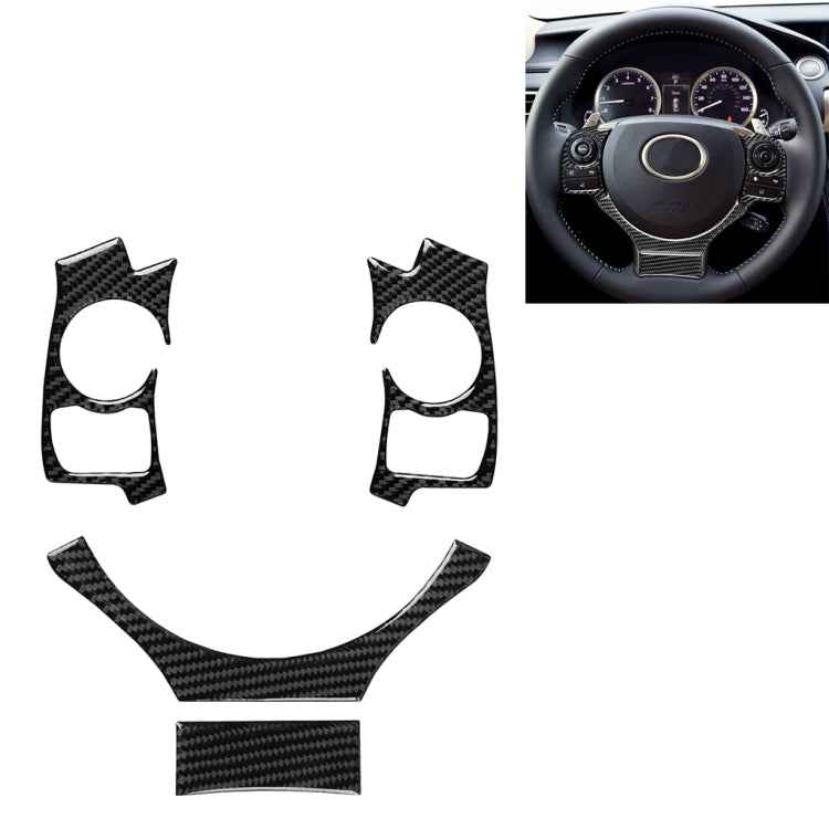 4 in 1 Car Carbon Fiber Steering Wheel Button Decorative Sticker for Lexus IS250 NX200 200t 300h, Left and Right Drive Universal, For Lexus IS250 NX200 200t 300h(B)