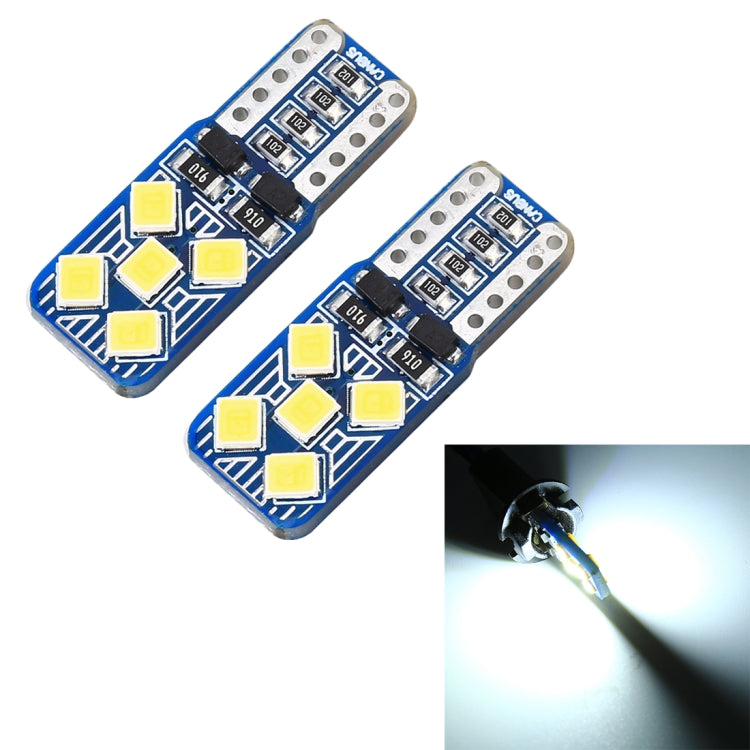 2 PCS T10 / W5W / 168 DC12V 1.8W 6000K 130LM 10LEDs SMD-2835 Car Reading Lamp Clearance Light, with Decoder, 10LEDs SMD-2835