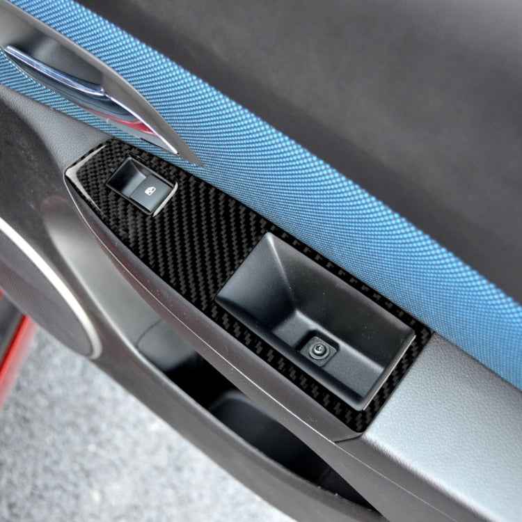 Car Carbon Fiber Window Lift Switch Panel Decorative Sticker for Chevrolet Cruze 2009-2015, Right Drive