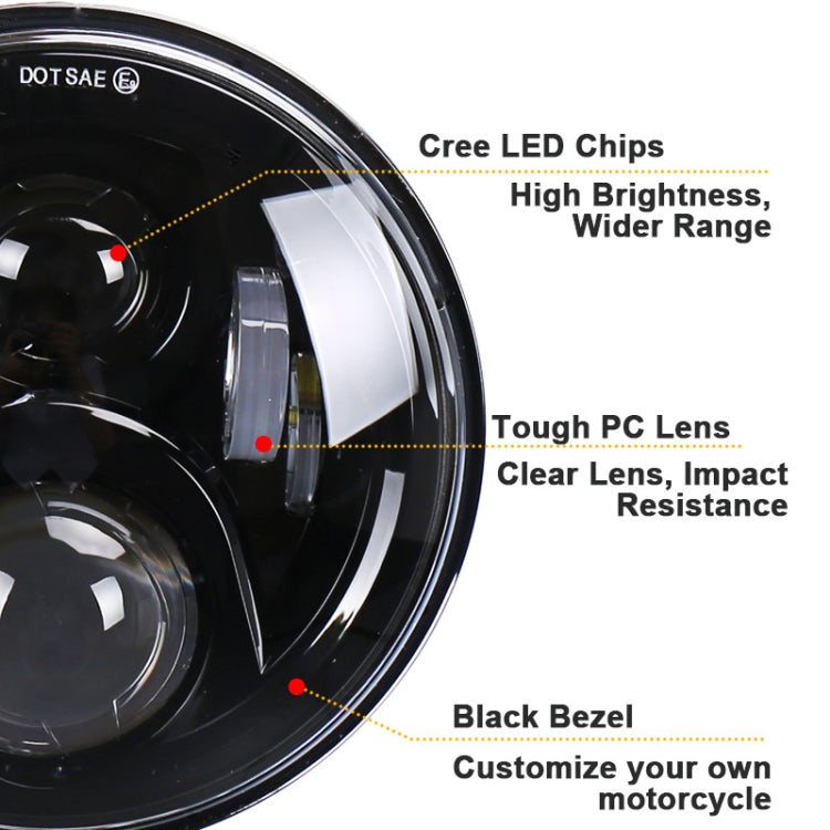 7 inch Round LED Motorcycle Headlight Modified Spotlight for Honda, For Honda, For Honda Silver