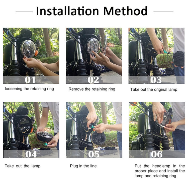 7 inch Round LED Motorcycle Headlight Modified Spotlight for Honda, For Honda, For Honda Silver