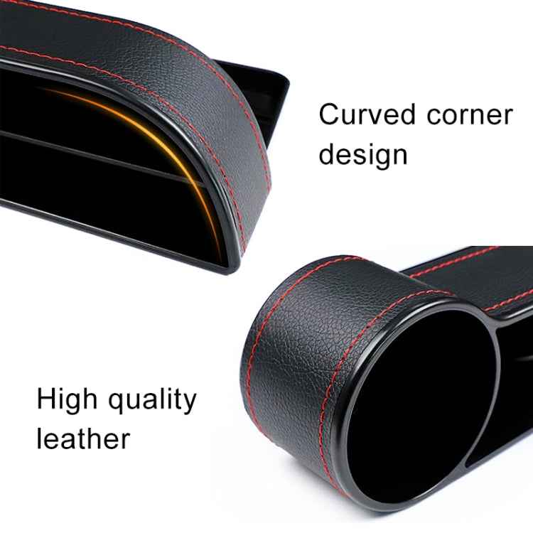 2 PCS Car Multi-functional Console Box Cup Holder Seat Gap Side Storage Box