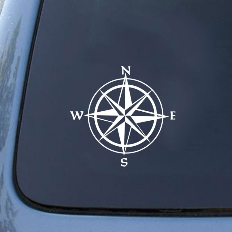 10 PCS Car Compass Pattern Random Decorative Sticker White, White