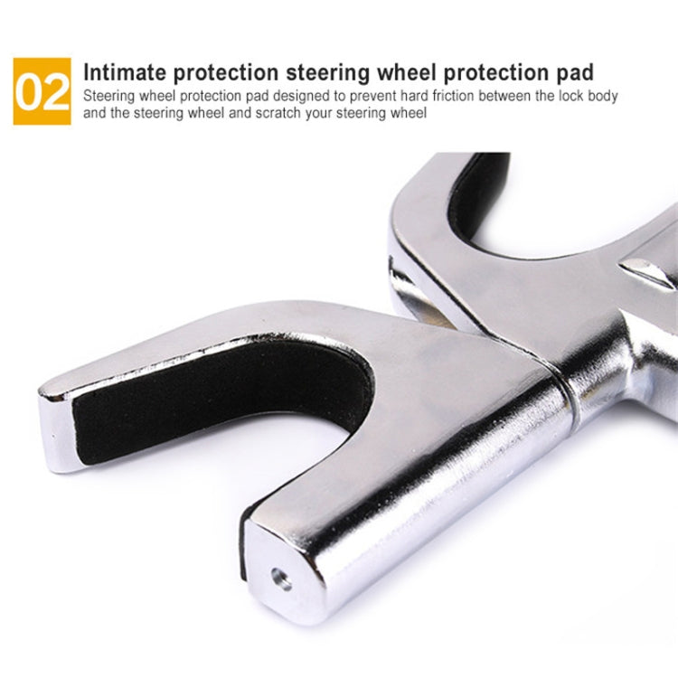 Car Adjustable Telescopic U Shape Steering Wheel Lock Anti-theft Cipher Lock with Safety Hammer