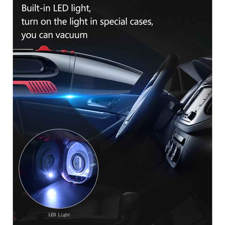 Car Wired Portable 120W Handheld Powerful Vacuum Cleaner with LED Light Cable Length: 5m, Wired with Light