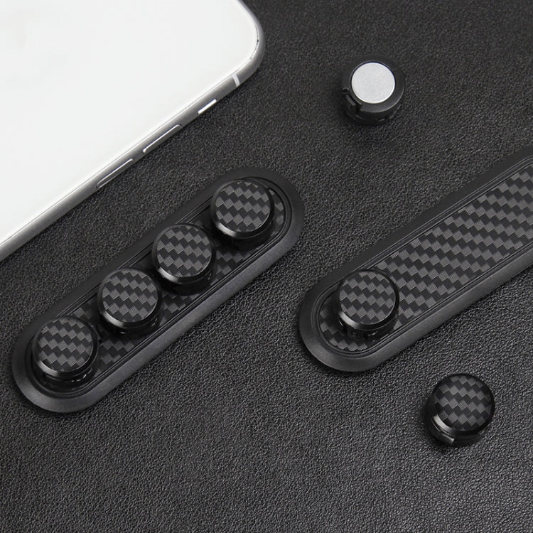 Car Carbon Fiber Magnetic Clamp Cable Storage Box Creative Desktop Hub Organizer, Desktop Hub Organizer