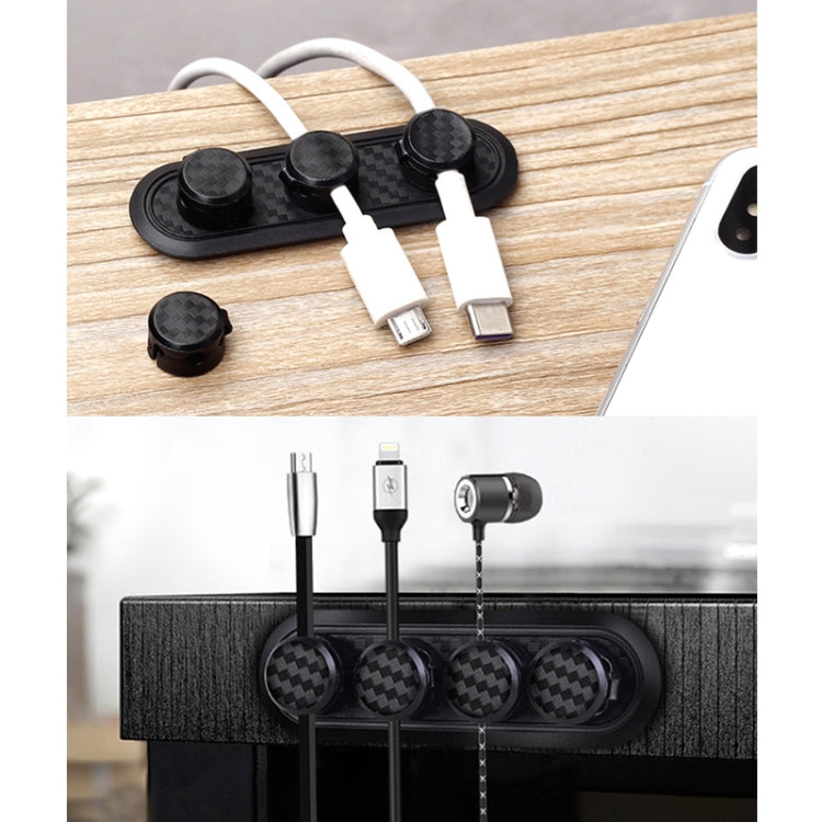 Car Carbon Fiber Magnetic Clamp Cable Storage Box Creative Desktop Hub Organizer, Desktop Hub Organizer