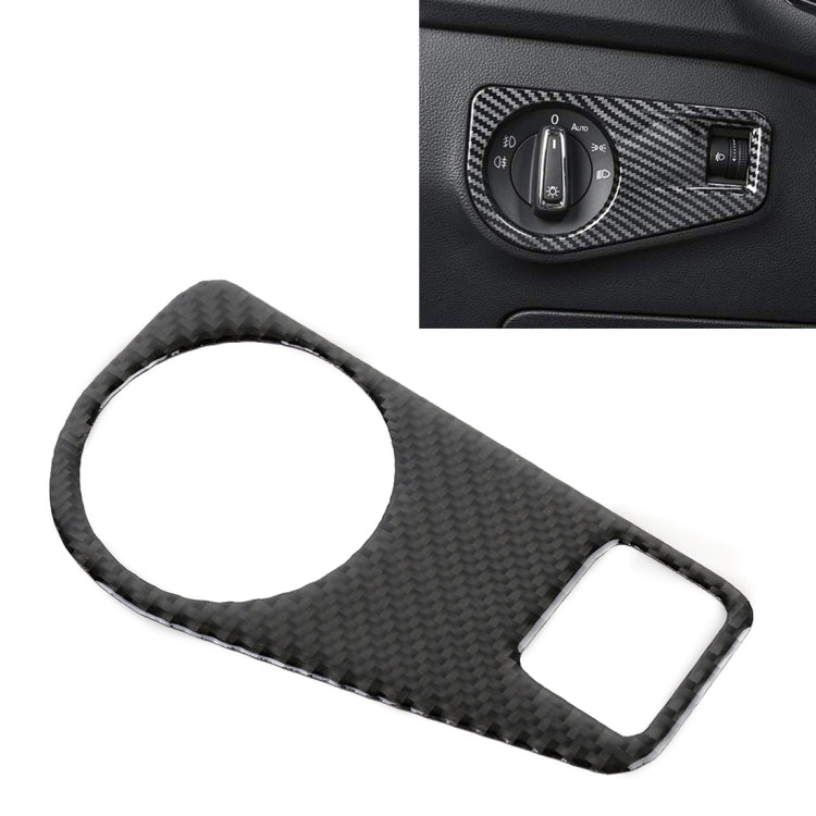 Car Carbon Fiber Headlight Switch Panel Decorative Sticker for Volkswagen Tiguan L 2019-2021, High Configuration, Headlight Switch, High Configuration