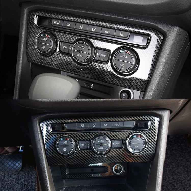 Car Carbon Fiber Air Conditioning Panel Decorative Sticker for Volkswagen Tiguan L, High Configuration