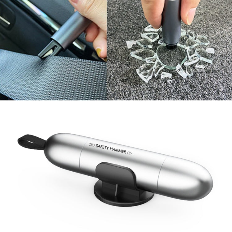 2 in 1 Car Multifunctional Safety Rescue Hammer Life Saving Escape Emergency Hammer Seat Belt Cutter Window Glass Breaker