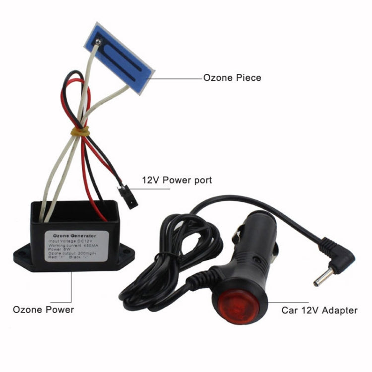 Car Ozone Generator DC12V 200mg Ceramic Plate Ozone Generator Accessory Ozonator, DC12V Ceramic Plate