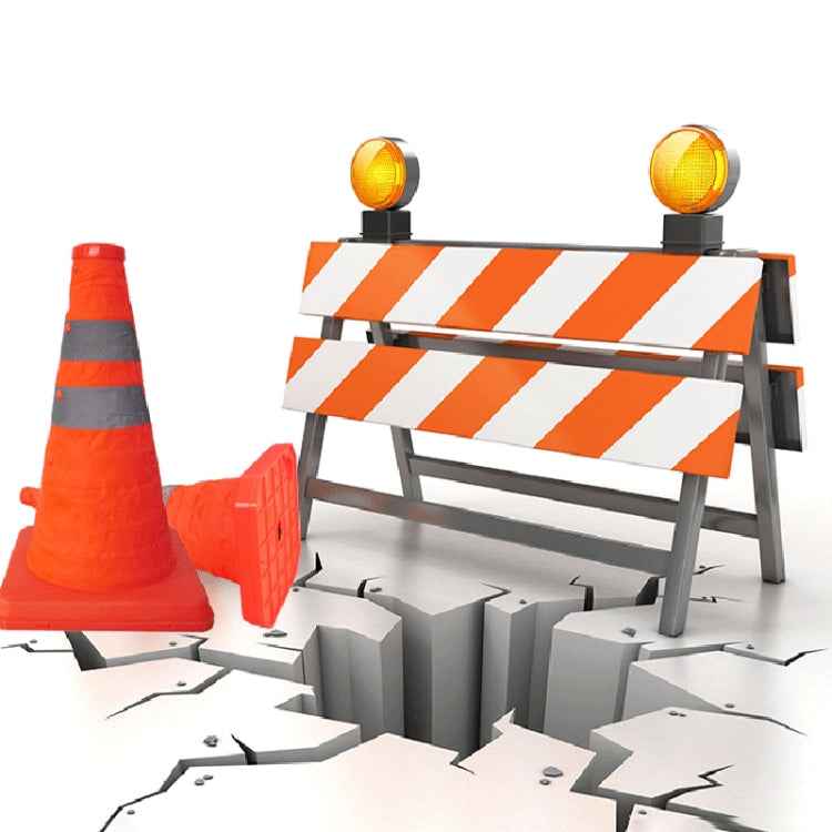 Lift Road Safety Road Cones with Warning Light Height: 30cm